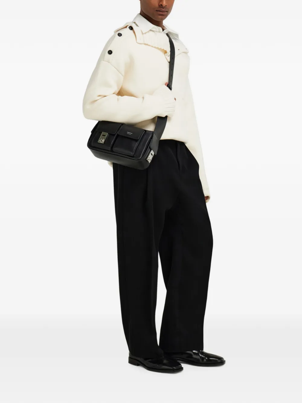 Ferragamo Utility schoudertas met Hug-gesp Zwart