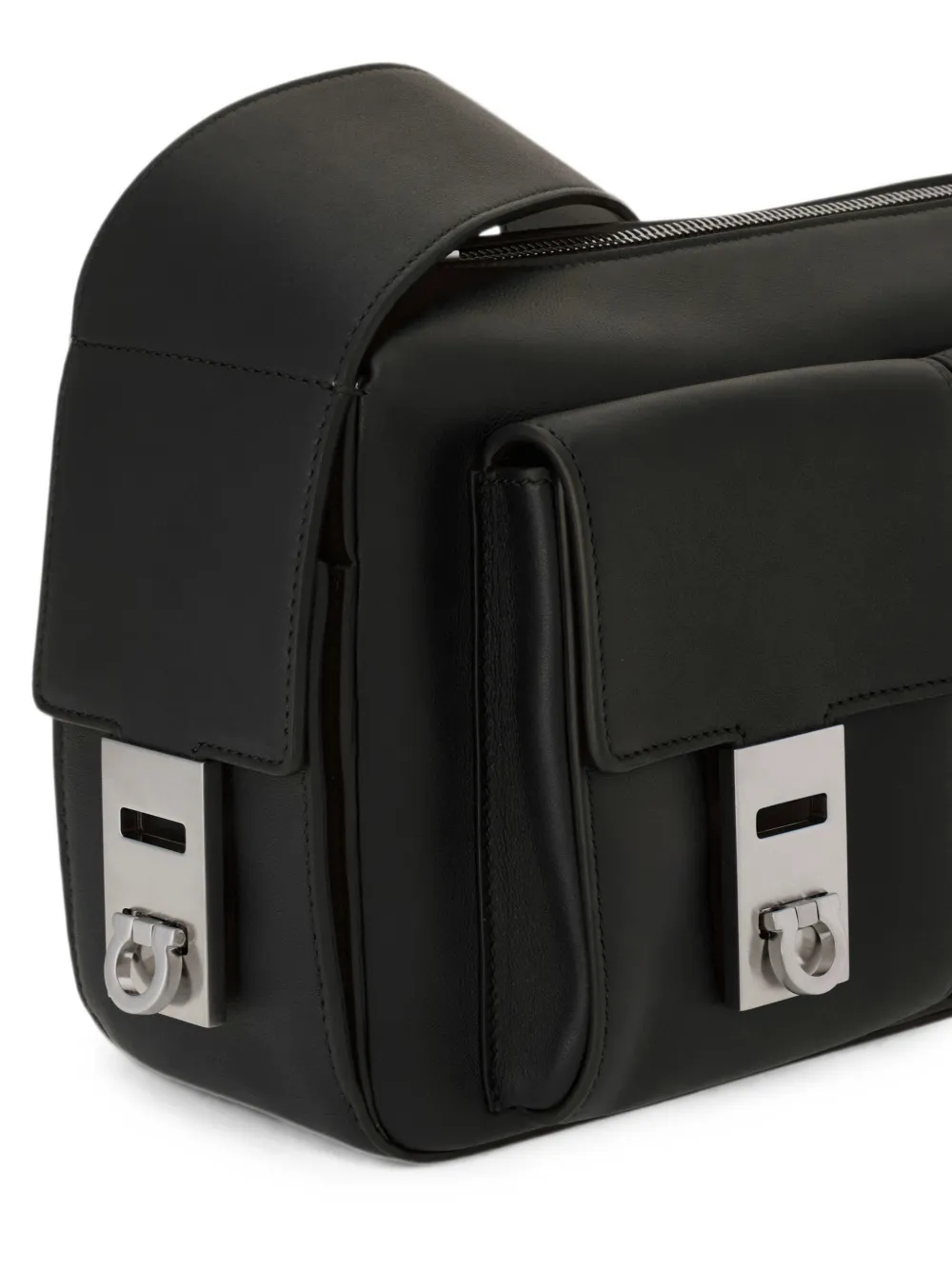 Ferragamo Utility schoudertas met Hug-gesp Zwart