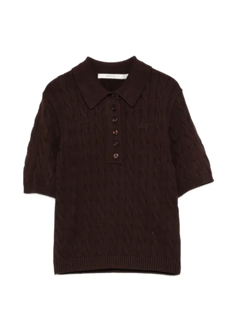 Gestuz cable-knit polo sweater