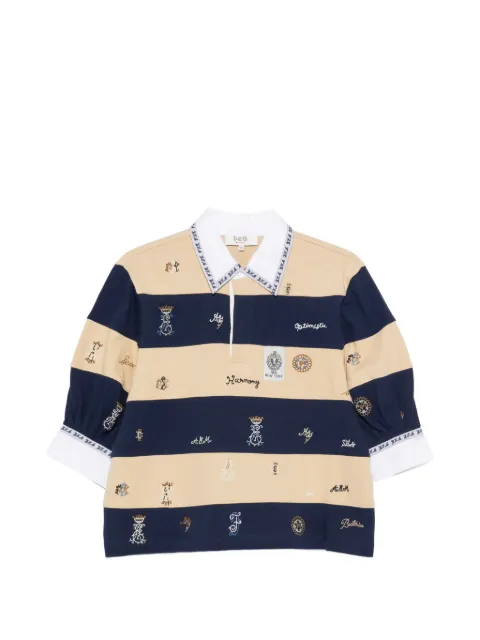 Sea Juliet embroidered striped polo shirt