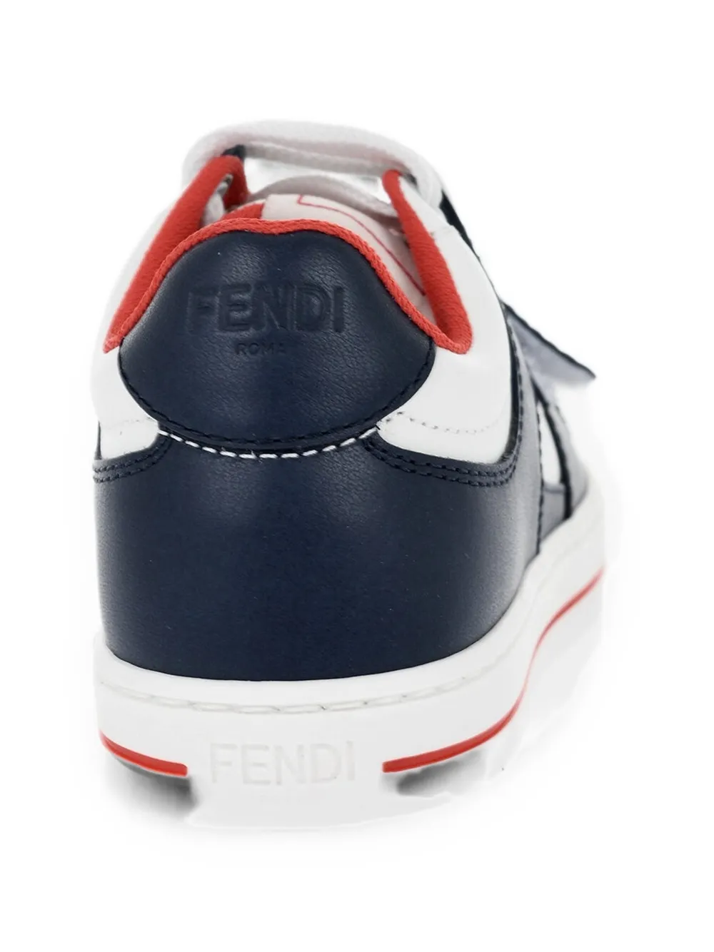 Fendi Kids embossed-logo leather sneakers Wit