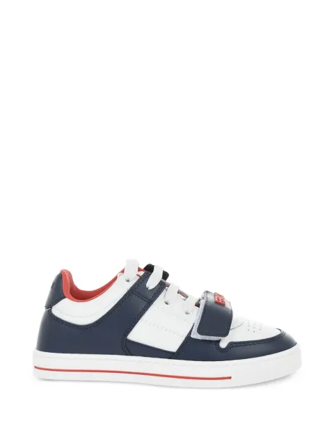 Fendi Kids embossed-logo leather sneakers