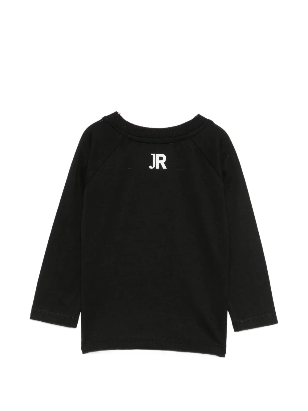 John Richmond Junior T-shirt met logoprint en knoop op de schouders Zwart
