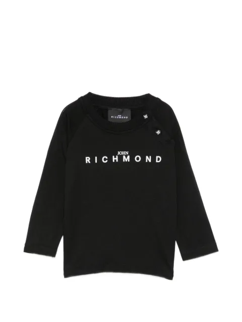 John Richmond Junior logo-print shoulder-button T-shirt