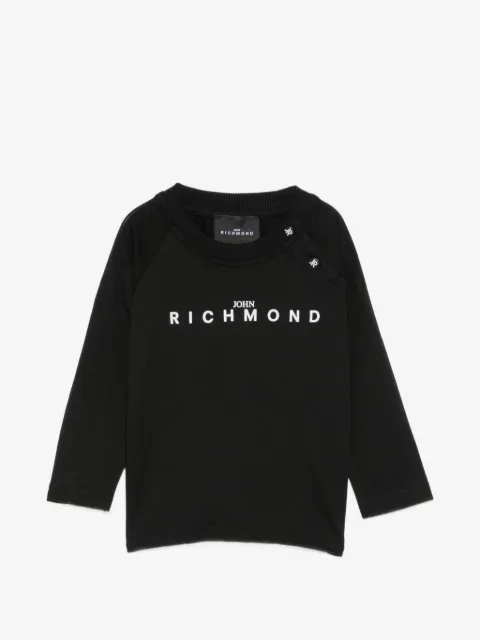John Richmond Junior Logo-T-Shirt mit Schulterknöpfen
