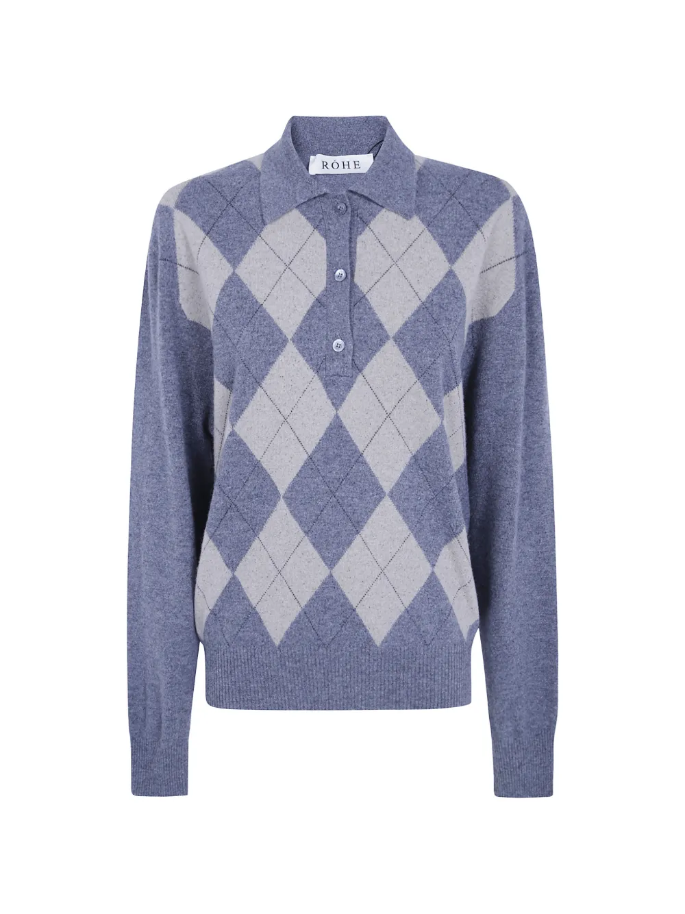 Róhe argyle-knit wool sweater - Blu