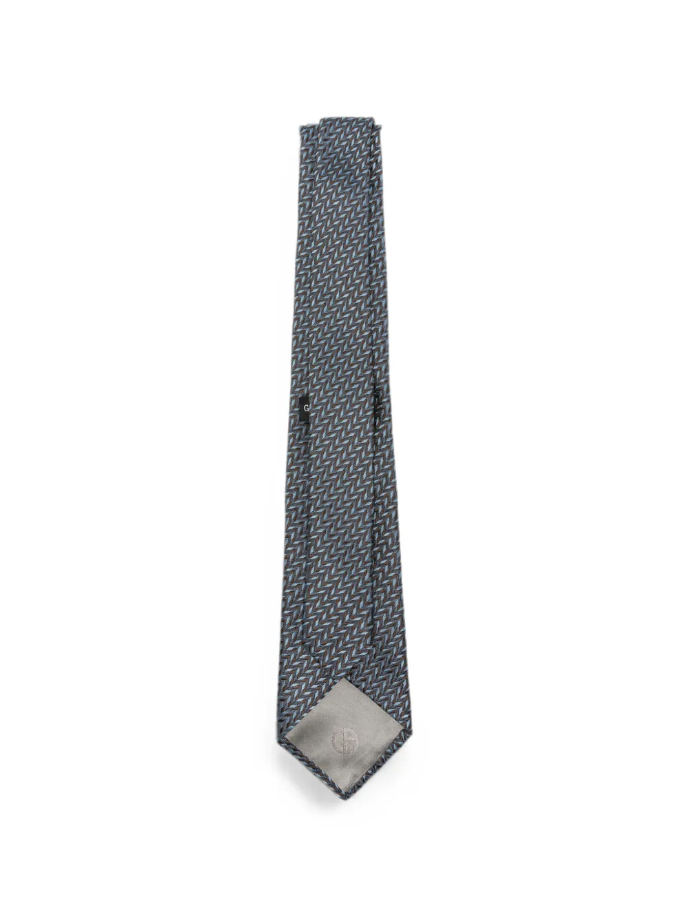 Giorgio Armani Zijden stropdas met chevron-patroon Blauw