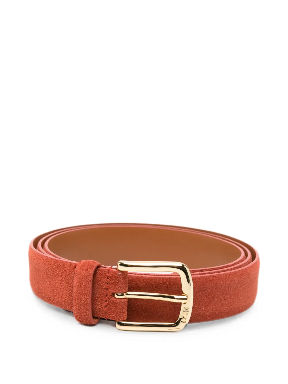 Nº21 suede-finish buckle-fastening belt - Arancione