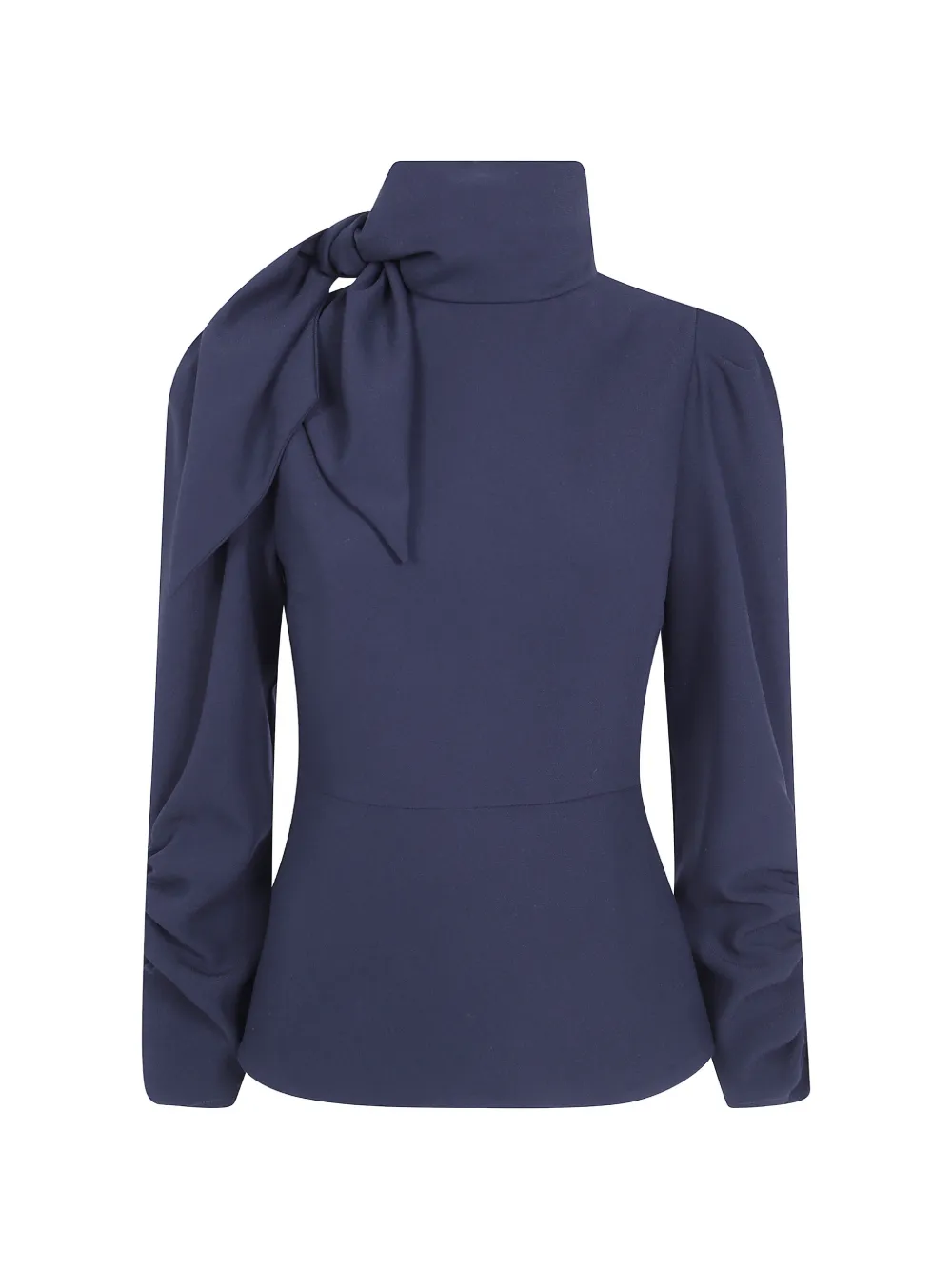 DRHOPE bow detail high-neck shirt - Blu