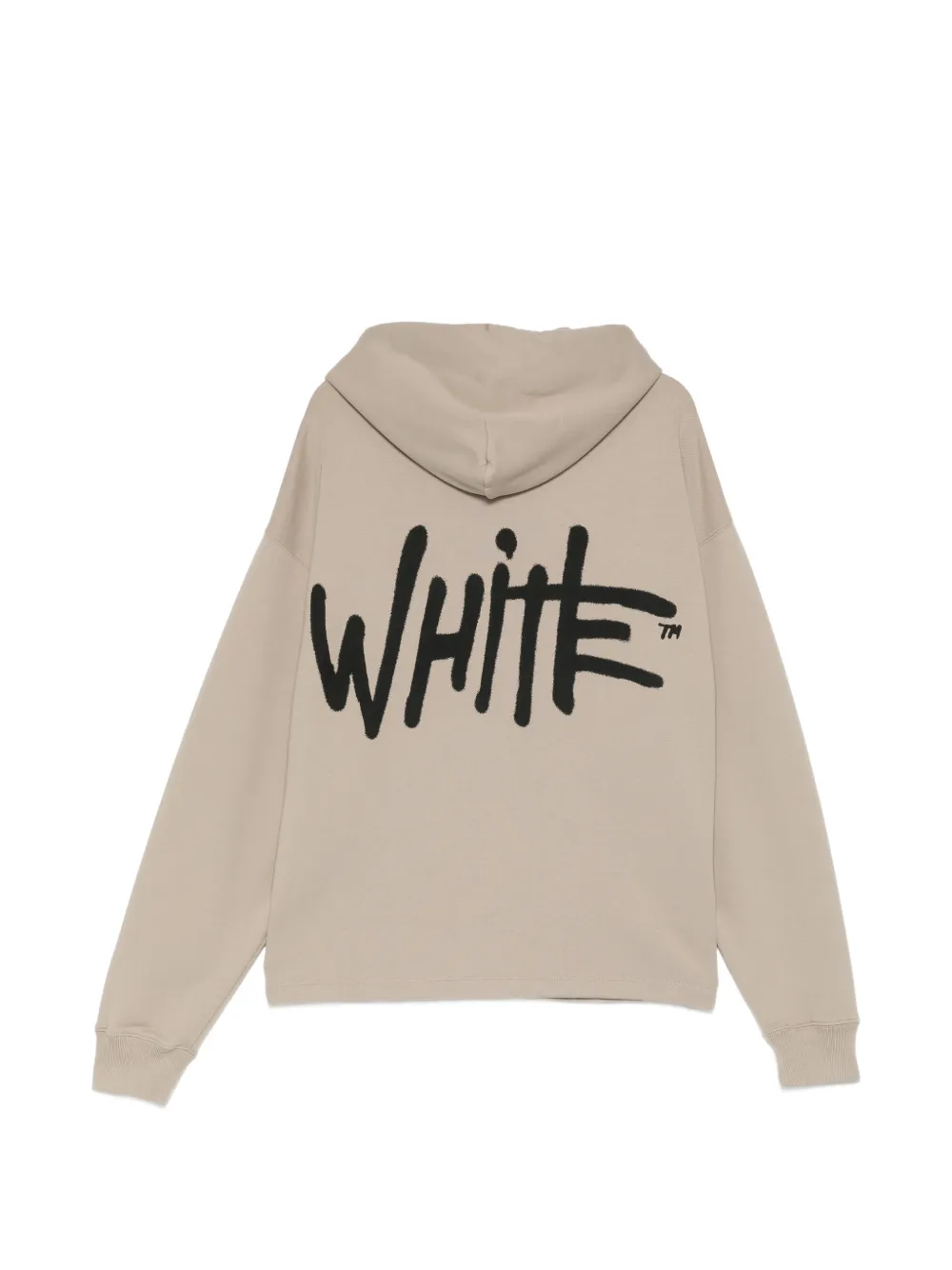 Off-White Hoodie met trekkoord en logo Beige