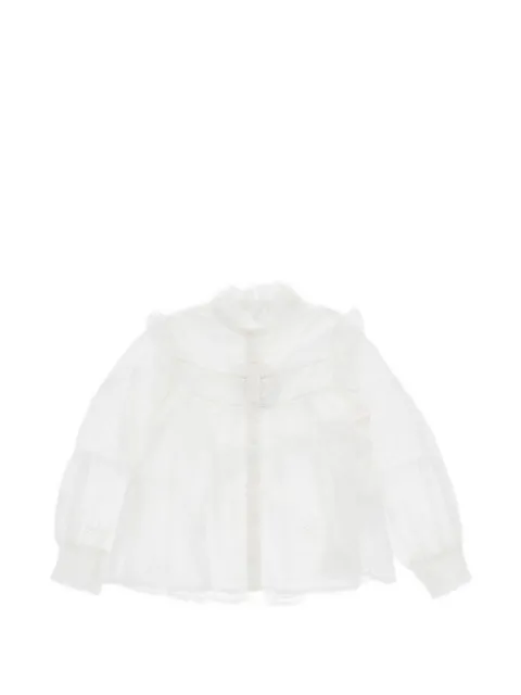 Chloé Kids eyelet-detail ruffled blouse