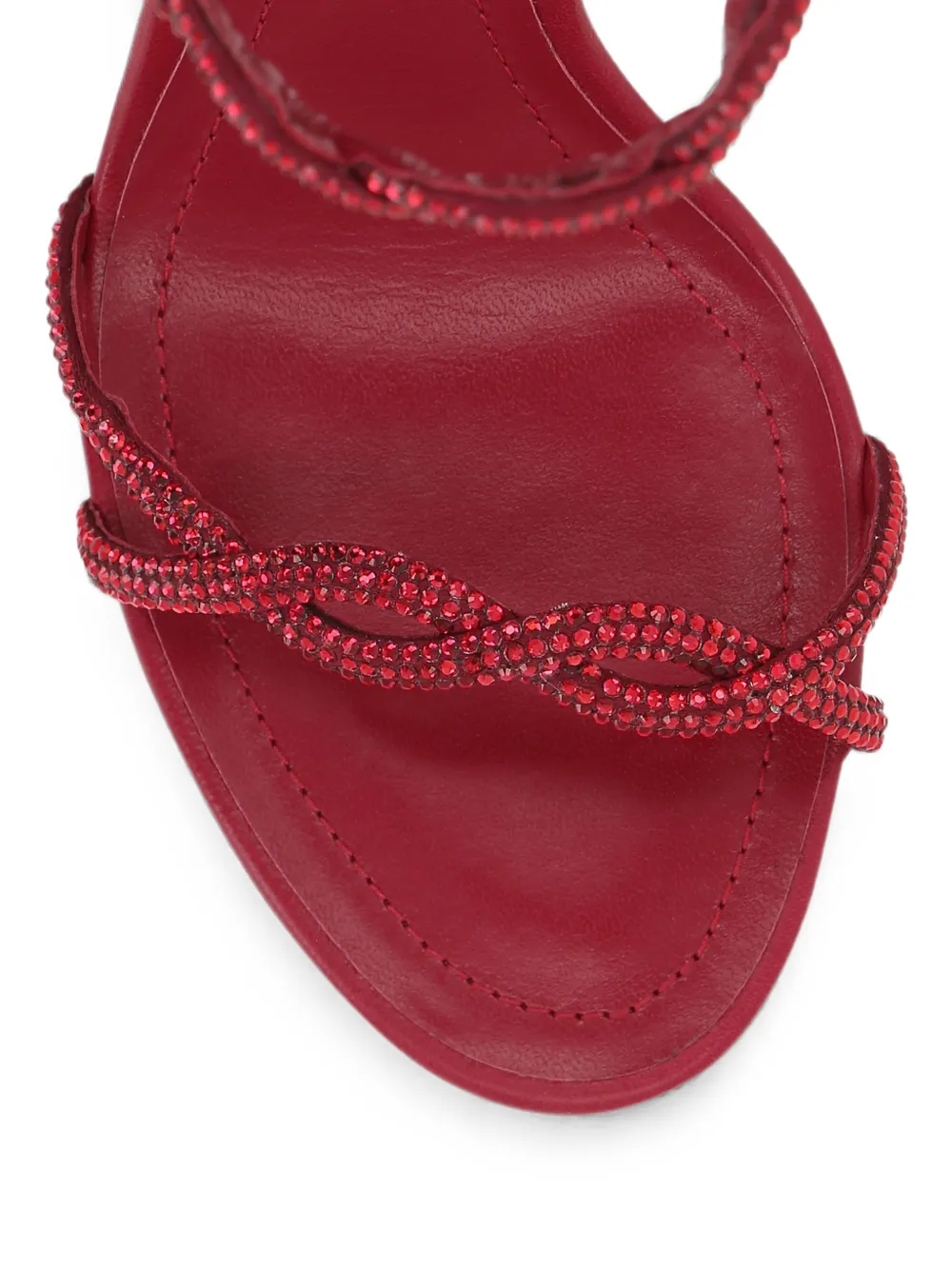 René Caovilla Braid heeled sandals Rood