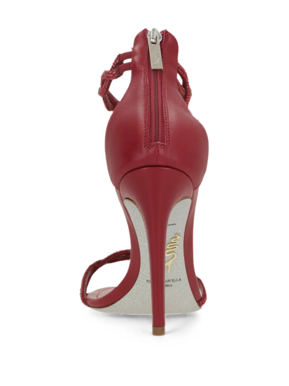 René Caovilla Braid heeled sandals Rood
