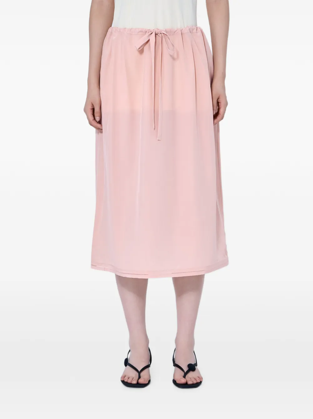 TOTEME drawstring-waist midi skirt - Rosa