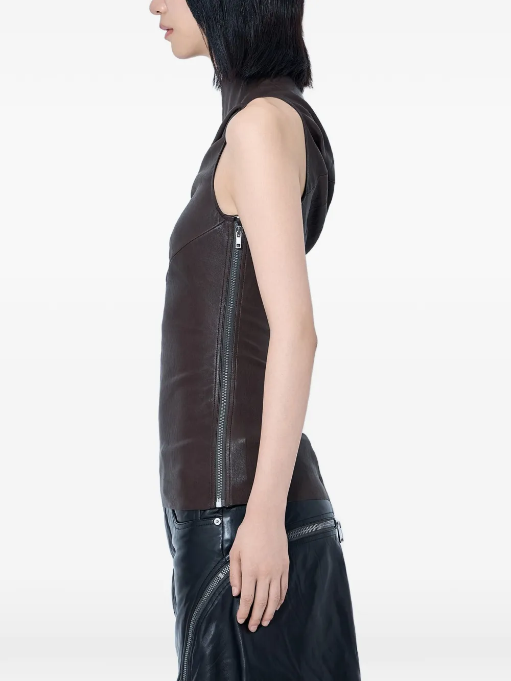 Rick Owens Athena asymmetrische top met vlakken Bruin