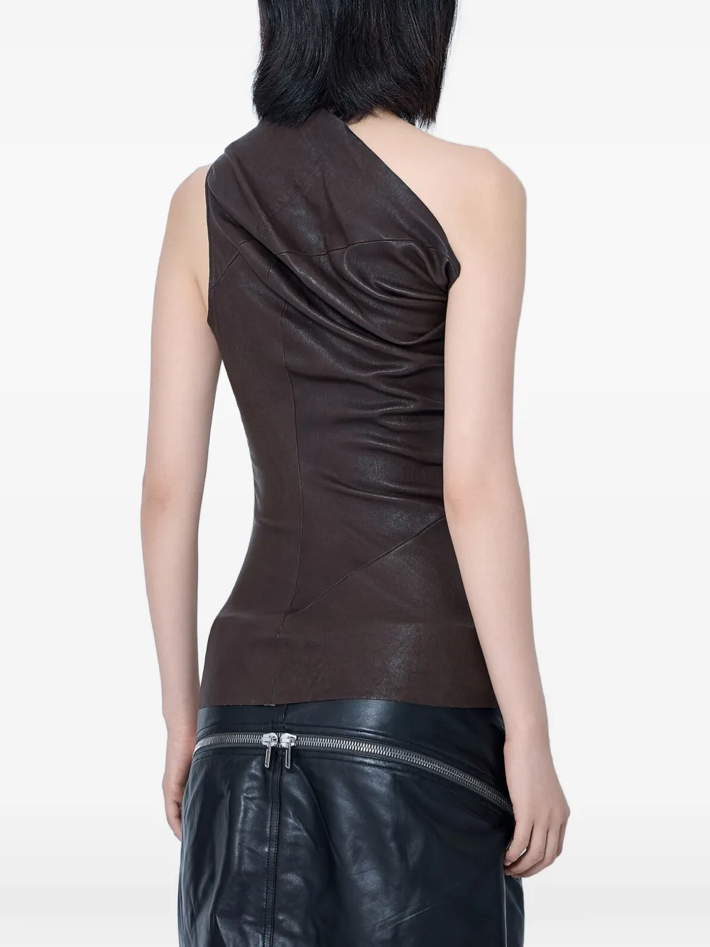 Rick Owens Athena asymmetrische top met vlakken Bruin