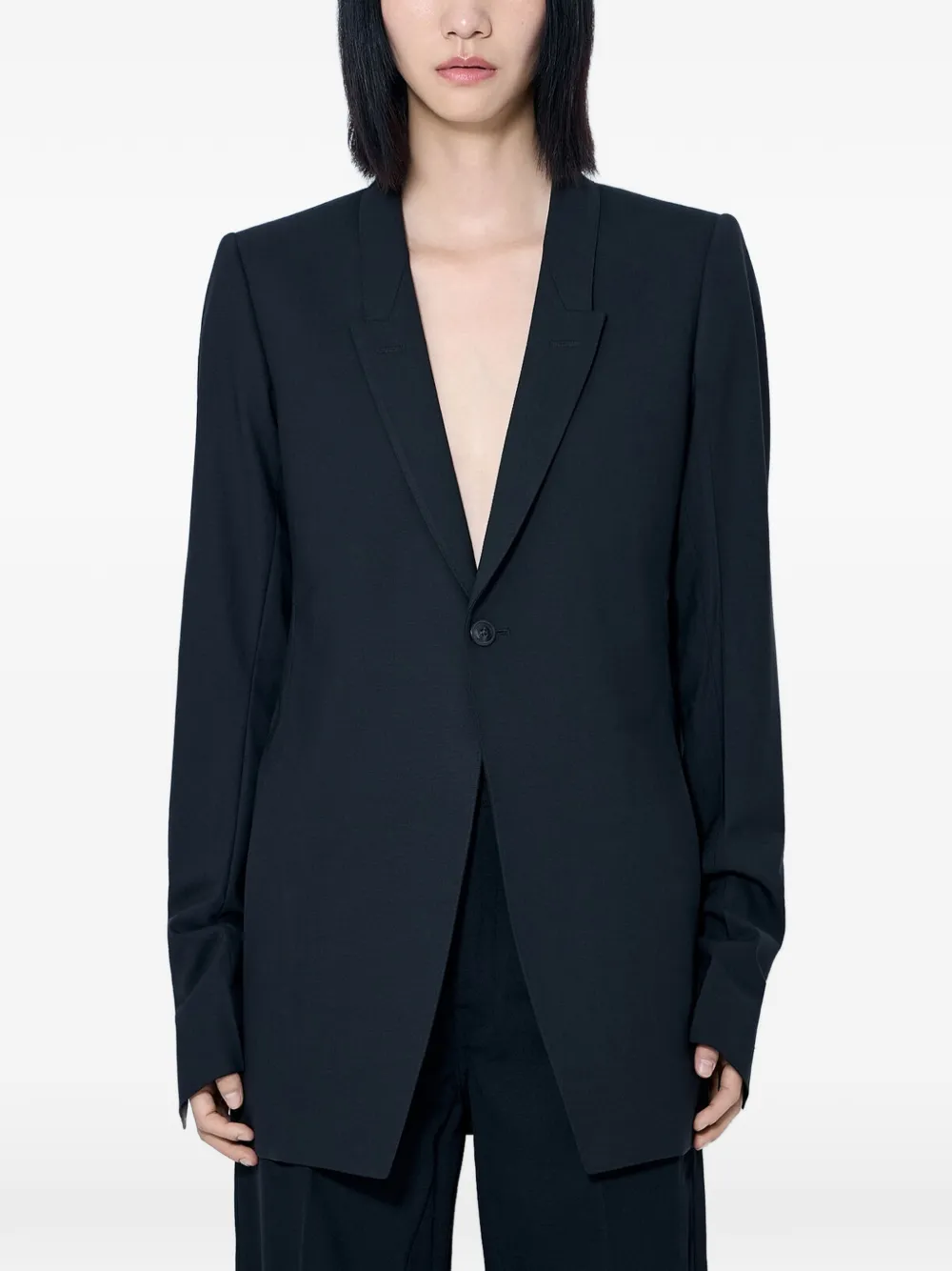 Rick Owens single-breasted buttoned blazer - Nero