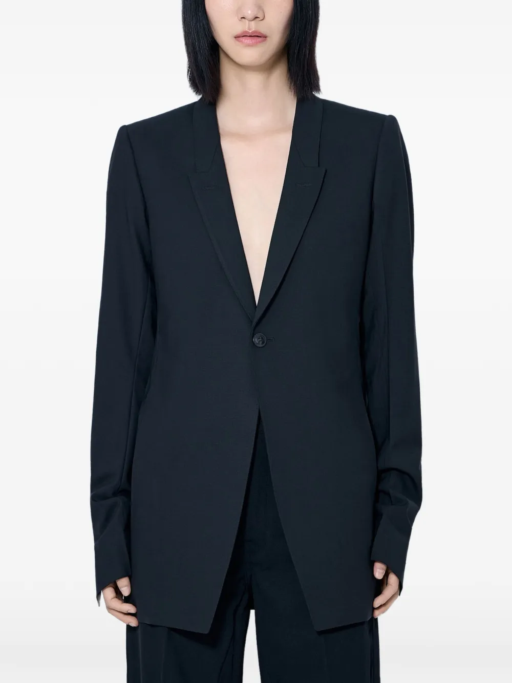 Rick Owens single-breasted buttoned blazer - Black