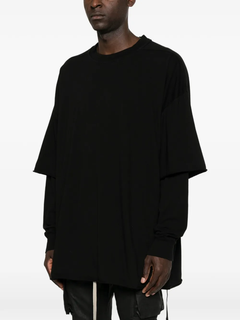 Rick Owens DRKSHDW Oversized T-shirt met gelaagde mouwen Zwart