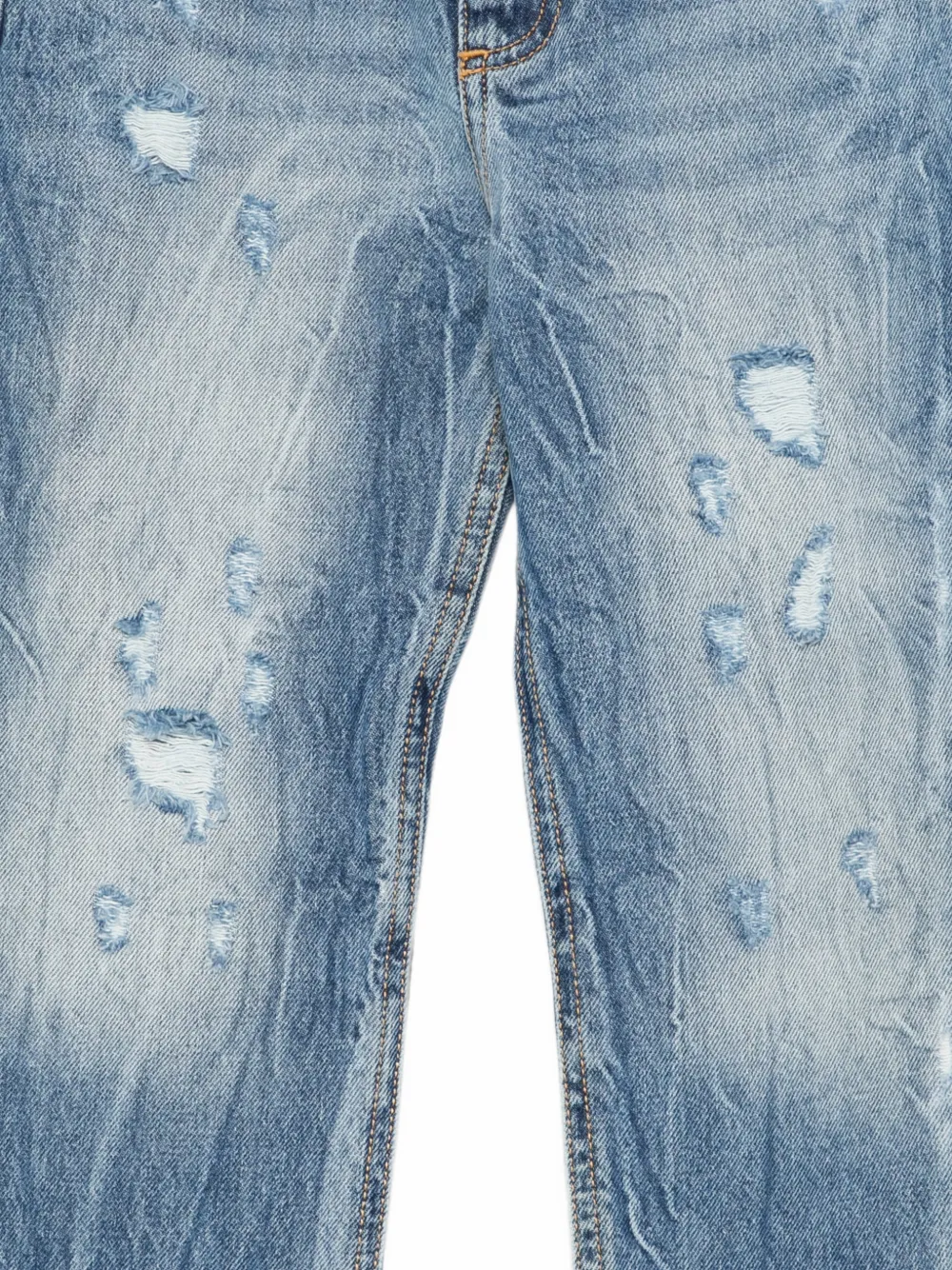John Richmond Junior Jeans met gerafeld effect Blauw