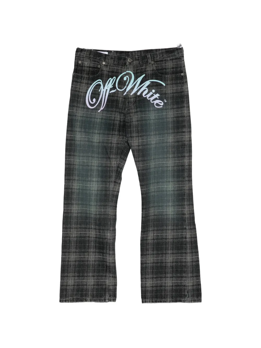 Off-White check jaquarded straight jeans - Nero