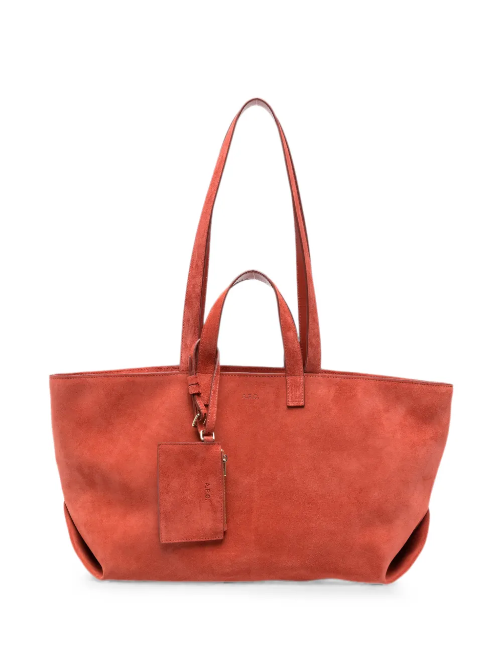 A.P.C. Drummer suede tote bag - Orange