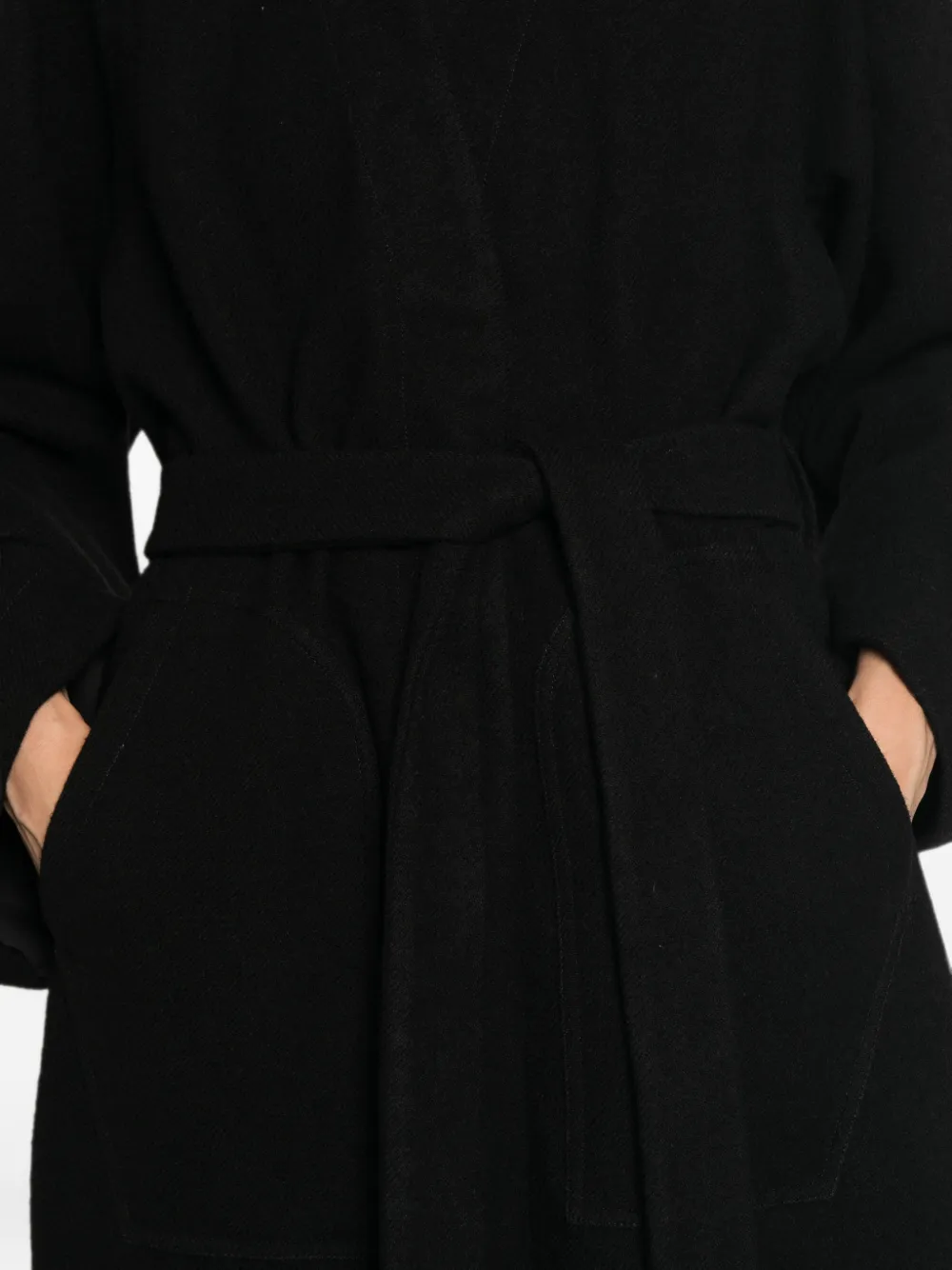 Rick Owens Jas met ceintuur Zwart