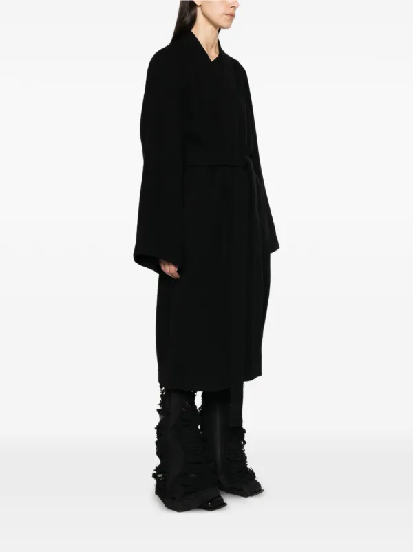 Rick Owens コート Rick Owens ベルテッド オーバーサイズコート | ブラック | FARFETCH JP
