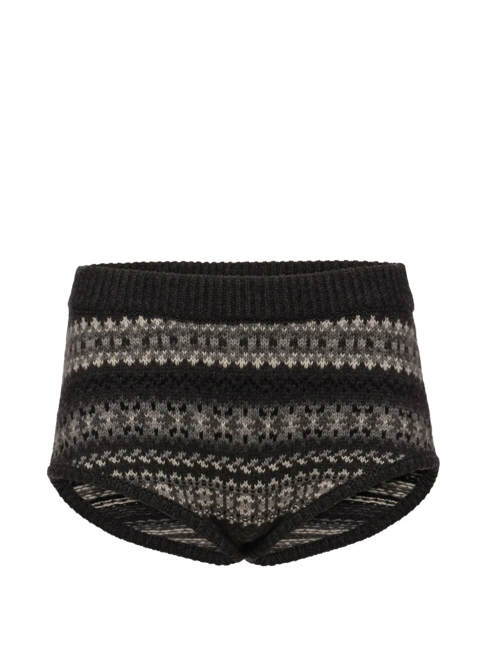 Magda Butrym Fair Isle knit shorts - Nero