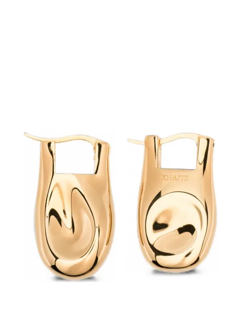 KHAITE engraved-logo earrings