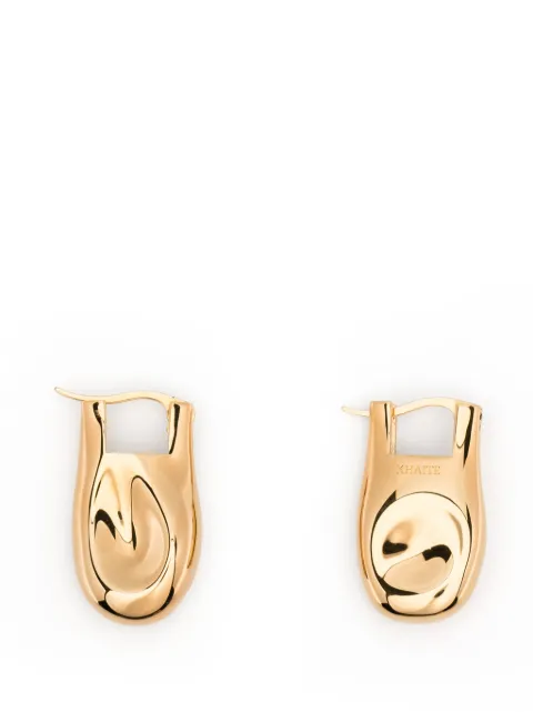 KHAITE engraved-logo earrings