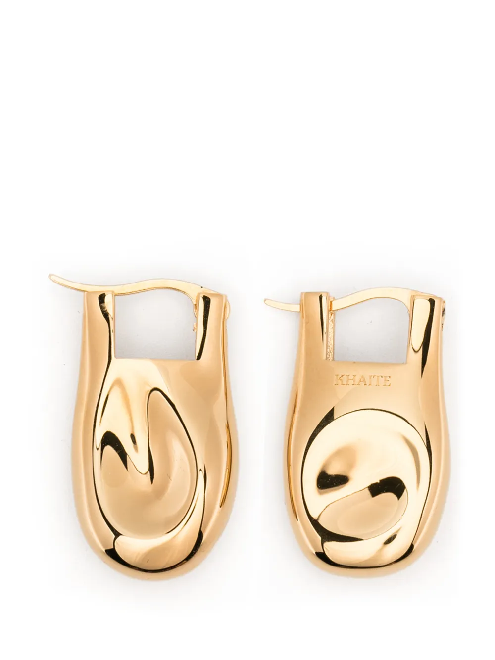 KHAITE engraved-logo earrings - Oro