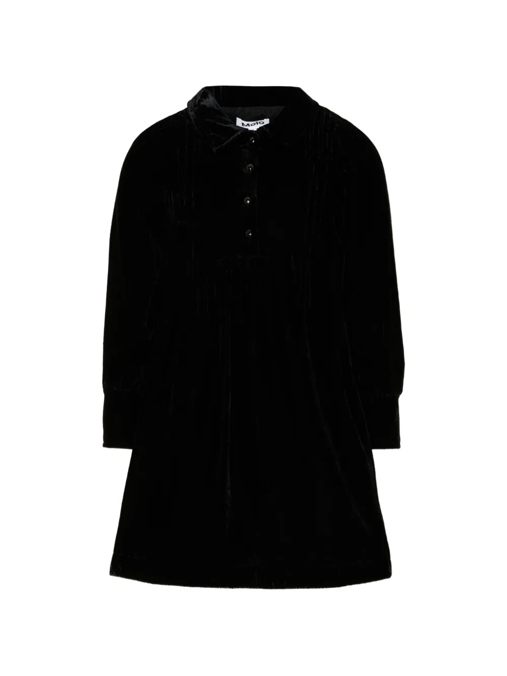 Molo Carla velvet pleated dress - Nero