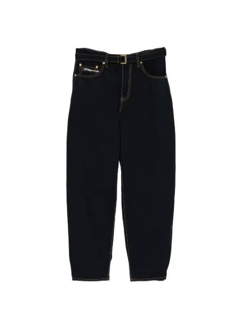 sacai belted tapered jeans 