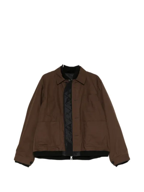 sacai layered button-fastening jacket