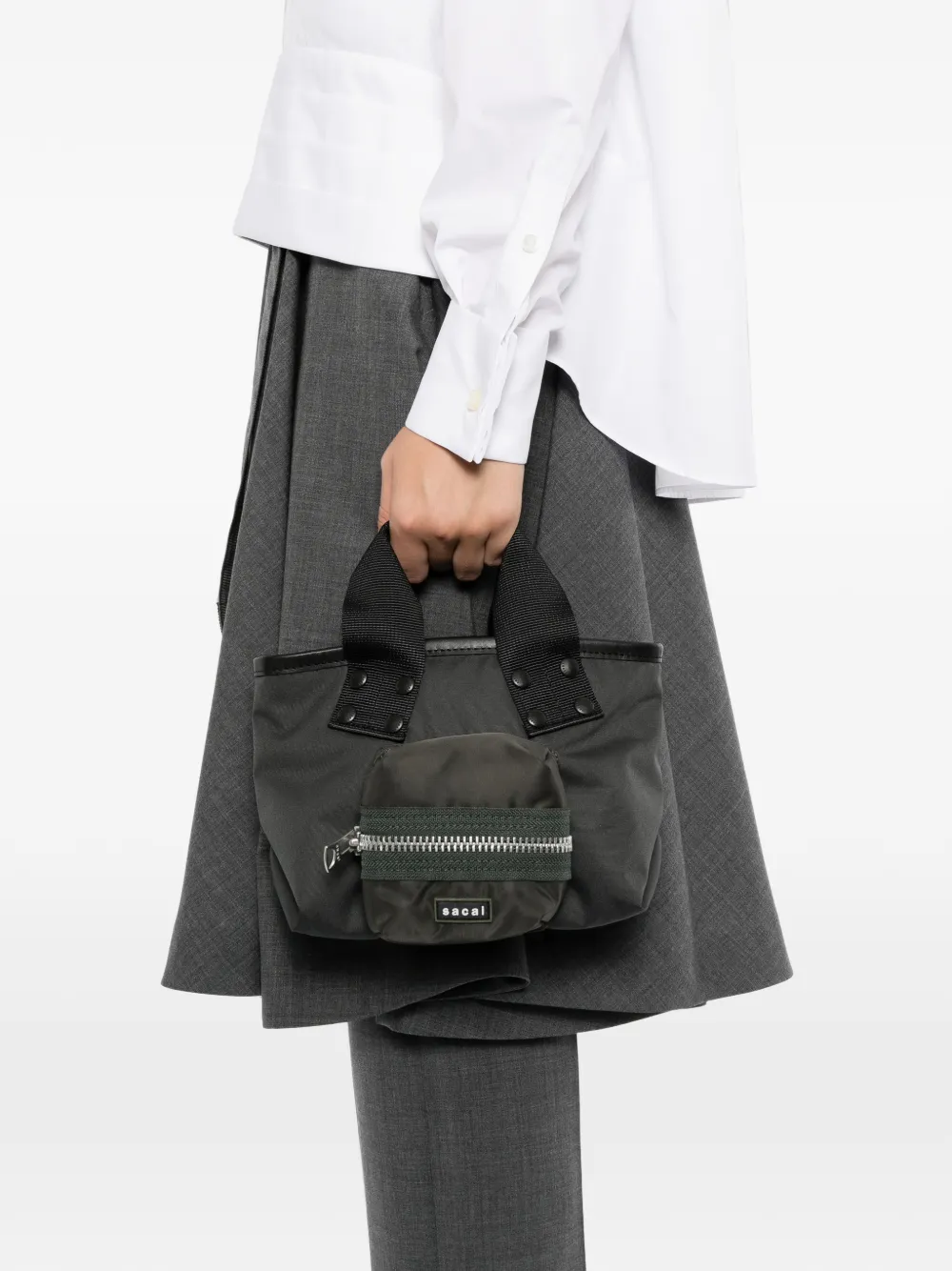 sacai Shopper met meerdere vakken Grijs