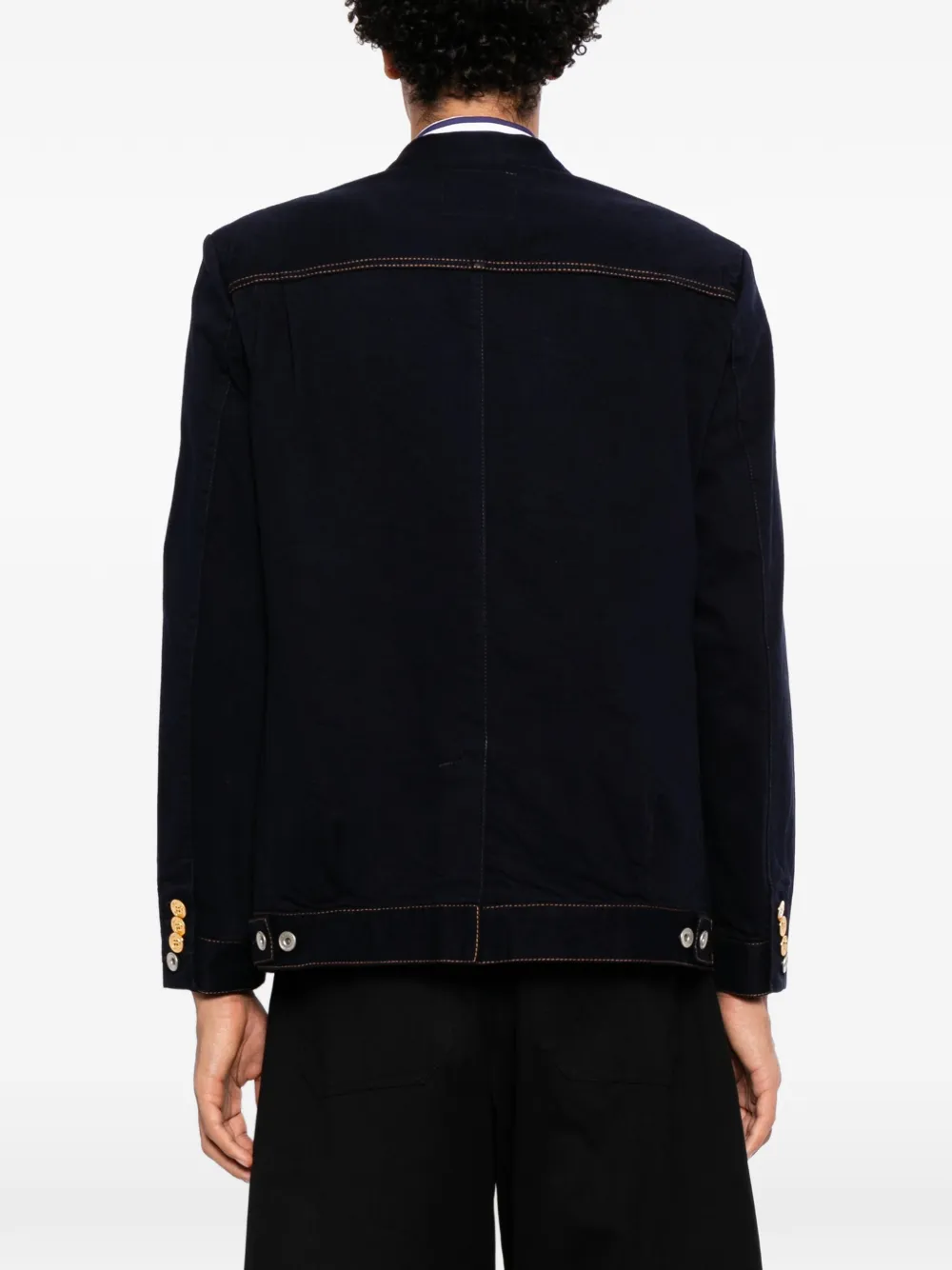 sacai Blazer met enkele rij knopen Blauw