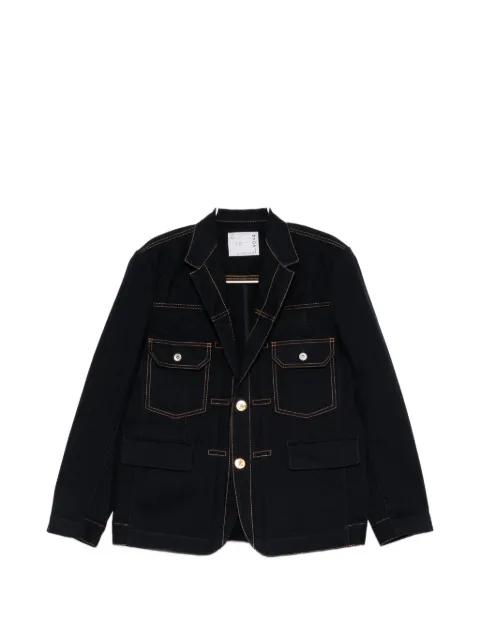 sacai contrast-stitch single-breasted blazer
