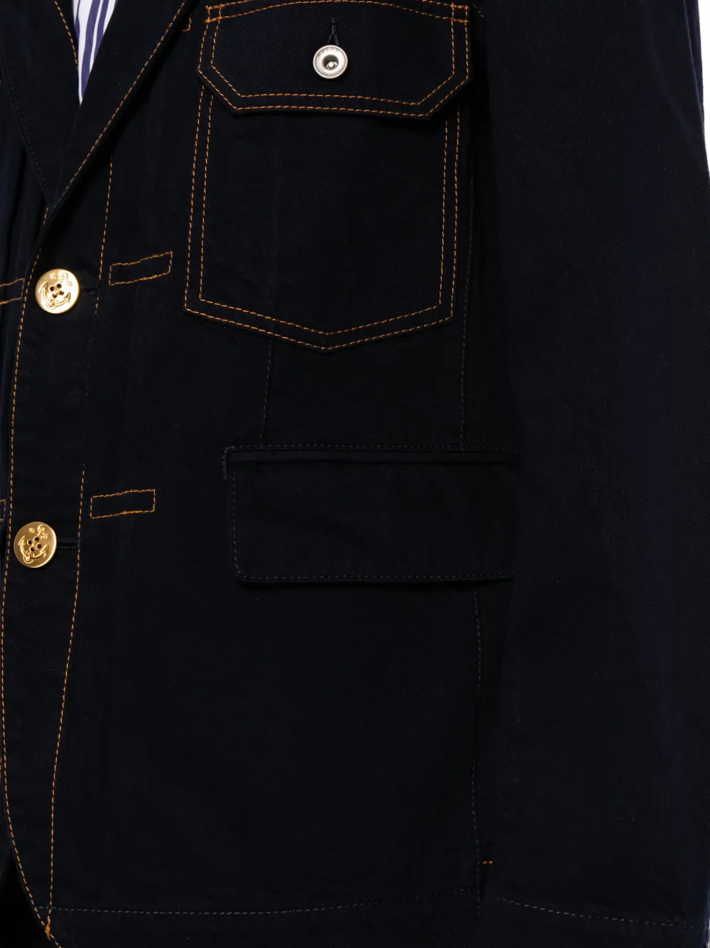sacai Blazer met enkele rij knopen Blauw