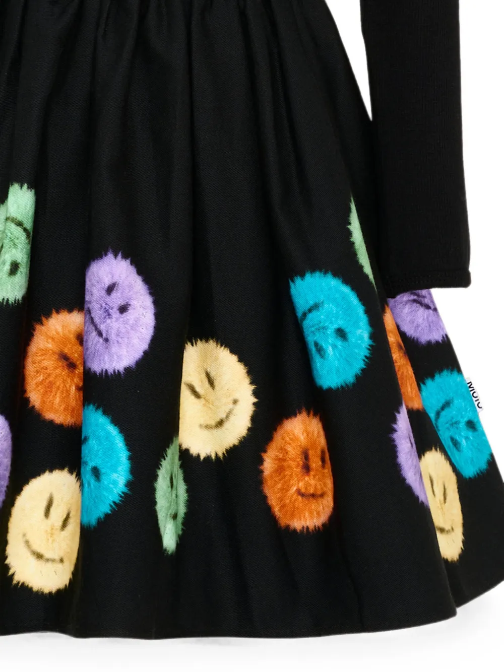 Molo Casie jurk met grafische print en lange mouwen Zwart