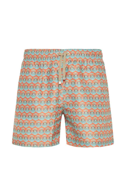 Benibeca Chechens geometric-print drawstring-waist swim shorts