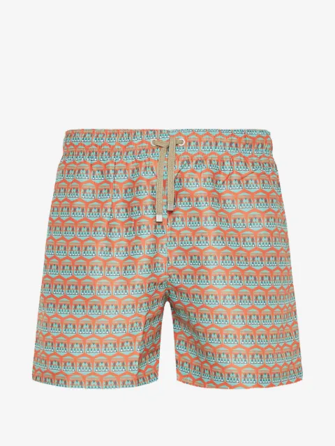 Benibeca Chechens geometric-print drawstring-waist swim shorts