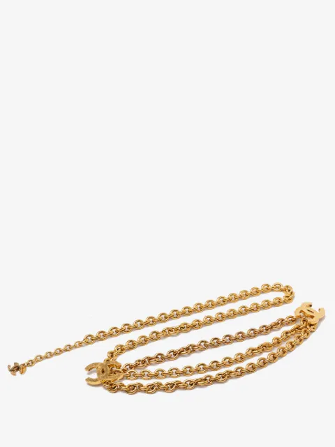 CHANEL Pre-Owned 1970-1980 CC Gold Plated Triple Chain belt