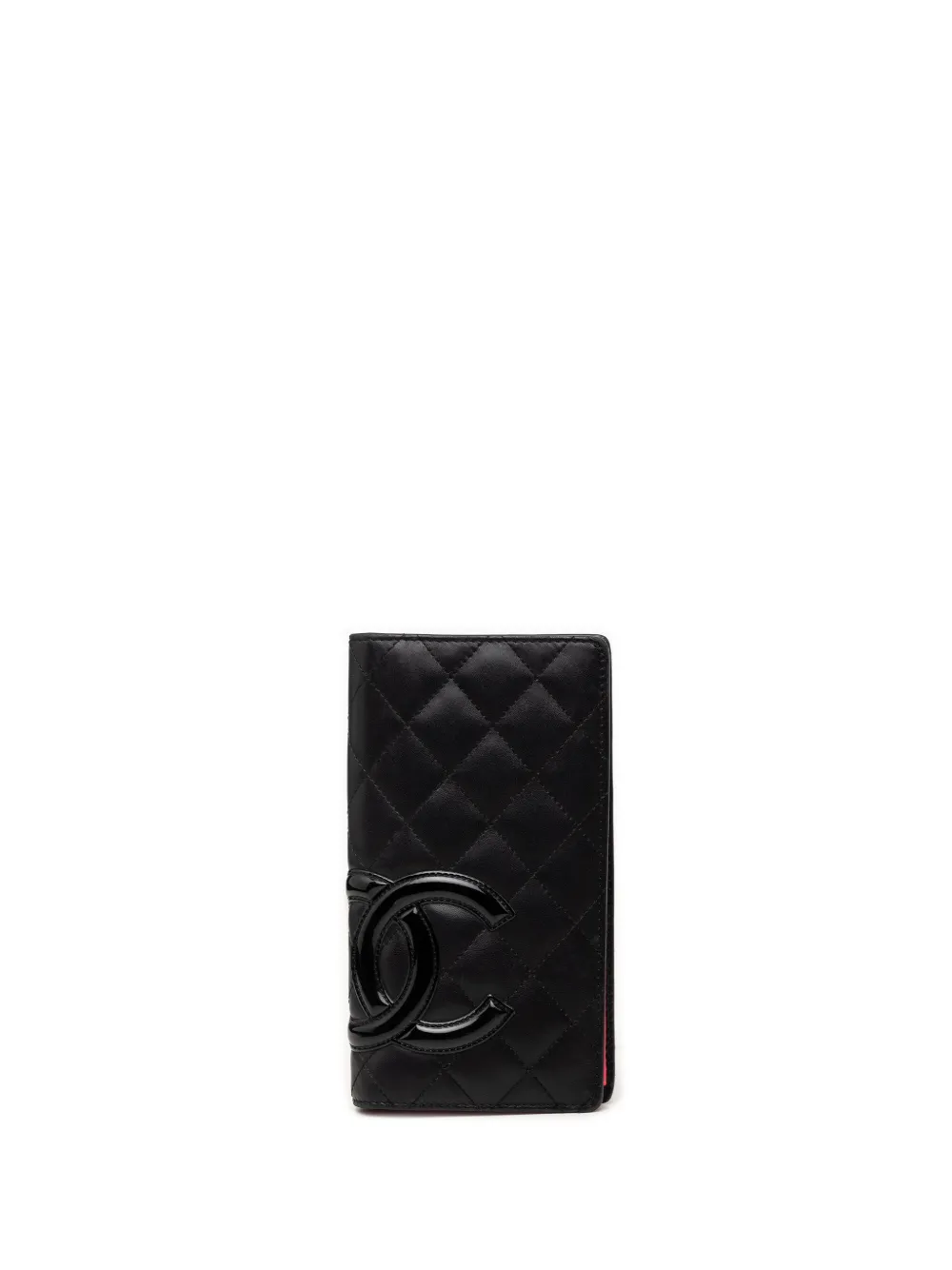 CHANEL Pre-Owned Portafoglio bi-fold Cambon Ligne in pelle di agnello trapuntata 2008-2009 - Nero
