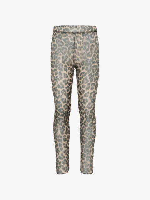 Molo leggins Nadine de lana con estampado de leopardo