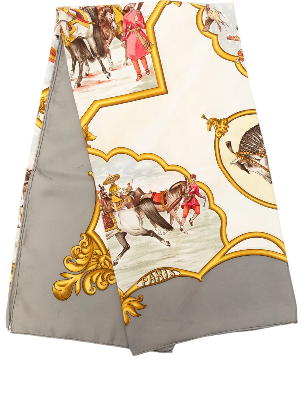 Hermès Pre-Owned 20th Century Les Chevaux des Moghols Silk Scarf 90 scarves - Weiß