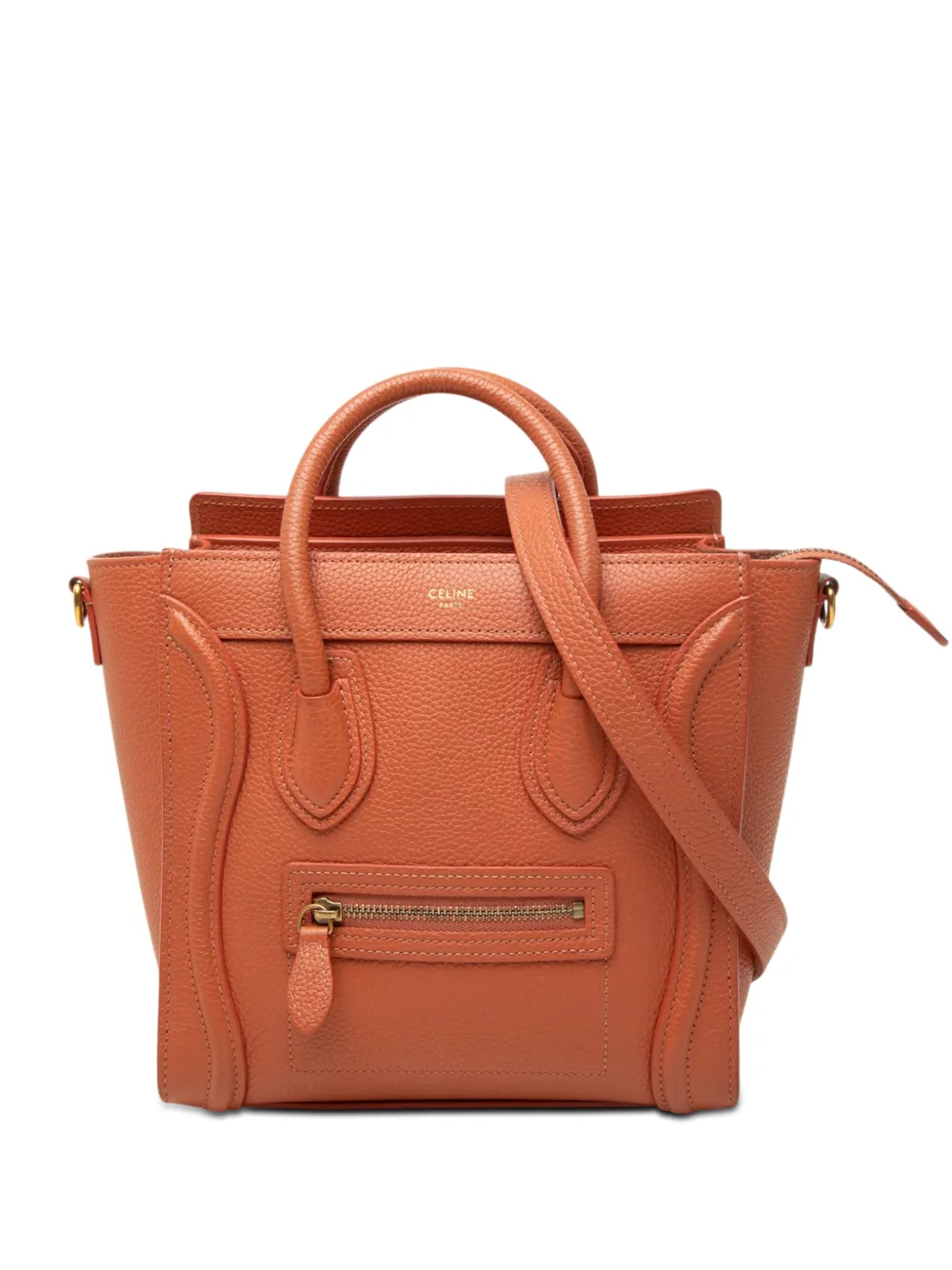 Celine Pre-Owned 2020 Nano Leather Luggage Tote satchel - Orange