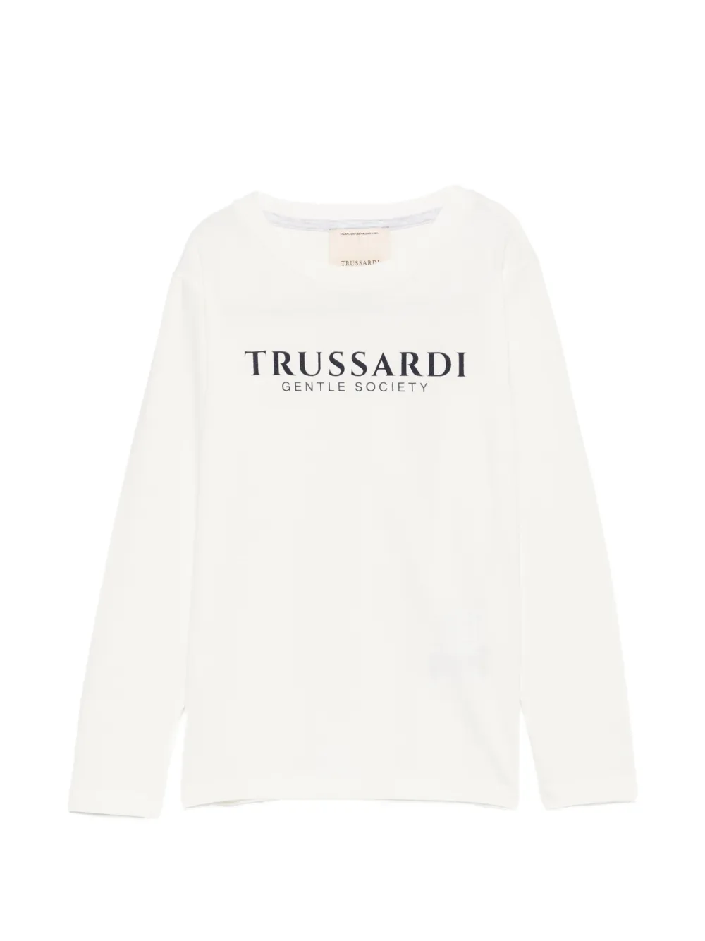 TRUSSARDI JUNIOR logo-print long-sleeve T-shirt - Bianco