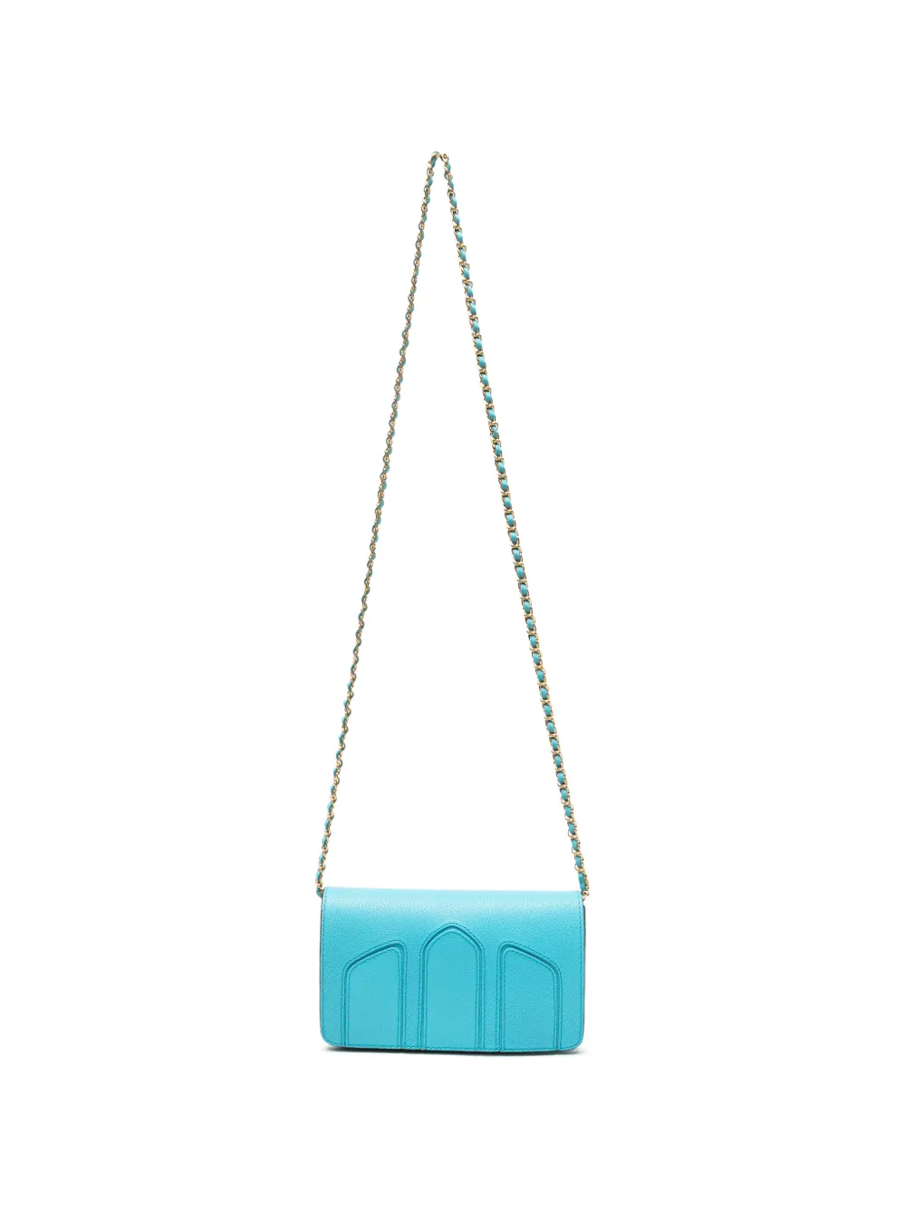 DELAGE grained leather cross body bag - Blu