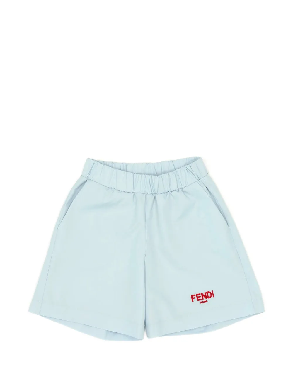 Fendi Kids Shorts con logo e vita elasticizzata - Blu